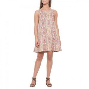 Rachel Zoe Dress Aztec Print Linen Pockets Colorful Vacation Casual Tapestry S